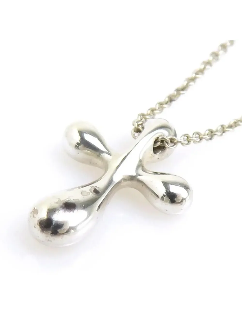 Auth Tiffany&Co. Small Cross Necklace #300092T12B